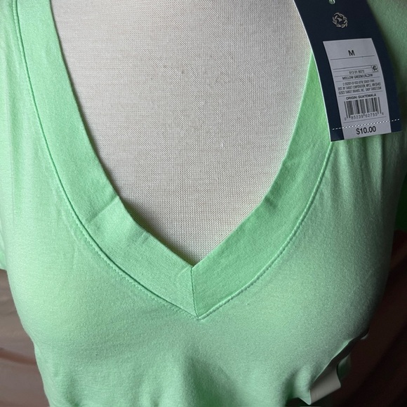 Universal Thread Light Green V-Neck Short Sleeve Tee - Picture 2 of 5